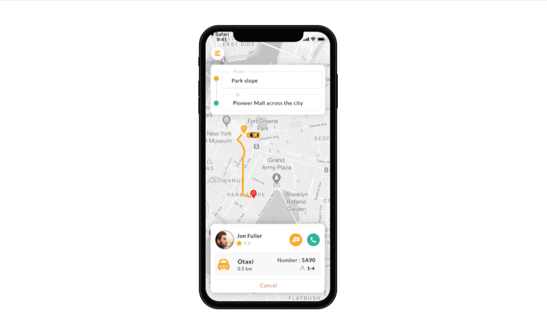 Town taxi Flutter App Development3